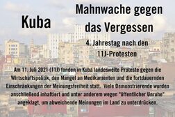 Küba'daki 11J protestolarının 4. yıldönümünde unutmaya karşı nöbet